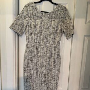 Banana Republic Textured Black and Cream Mini Dress
